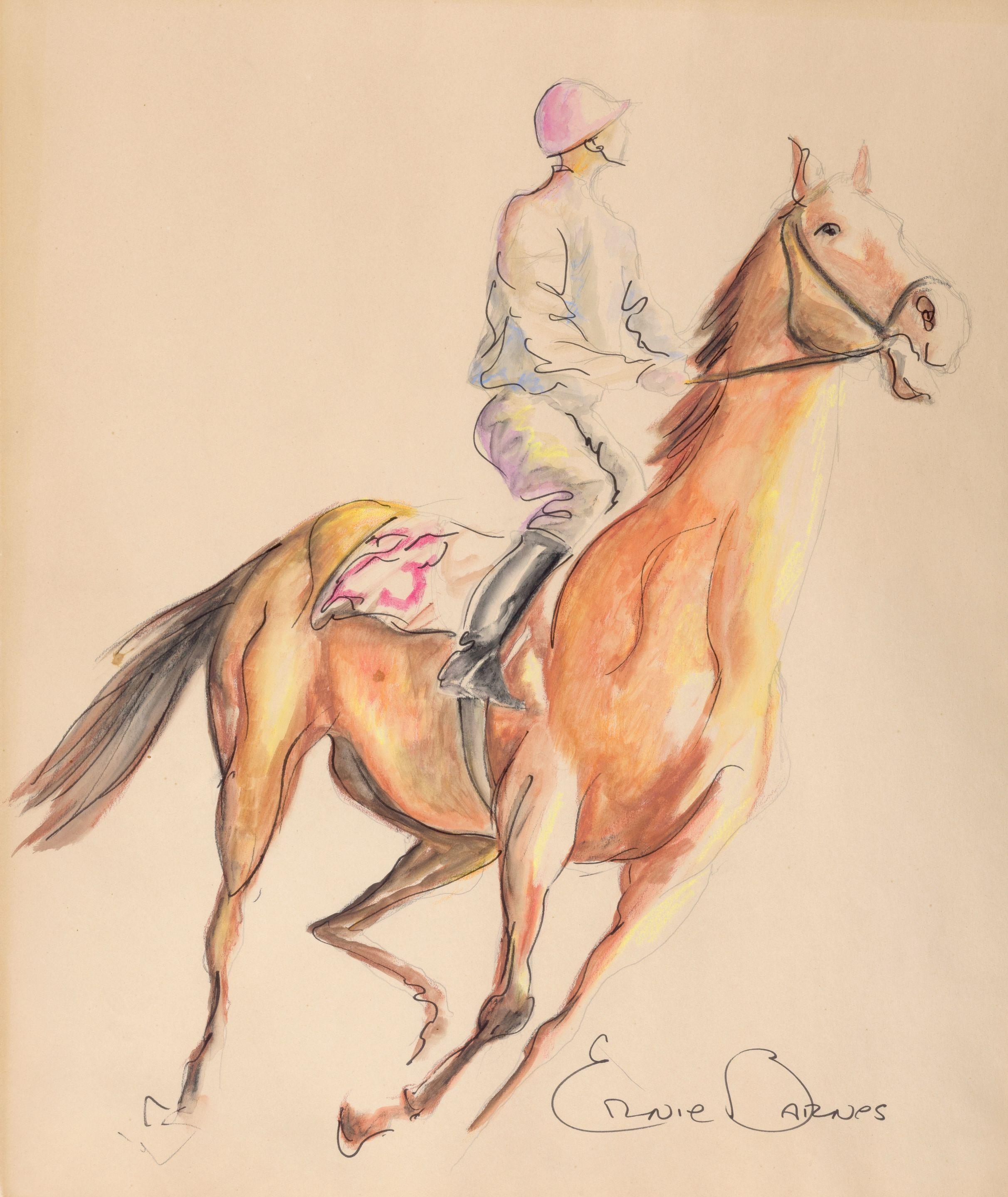 Ernie Barnes - Study for Jockey on Horse 23