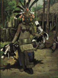Ernst Agerbeek - Dayak girl performing Hornbill dance
