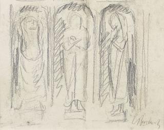 Ernst Barlach - Studie zum Fries der Lauschenden