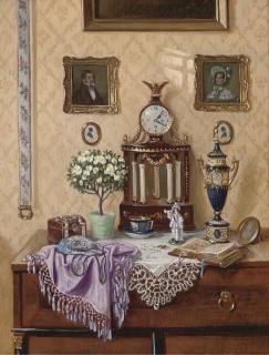 Ernst Czernotzky - Ornaments On A Dresser, In An Interior; And In The Libary