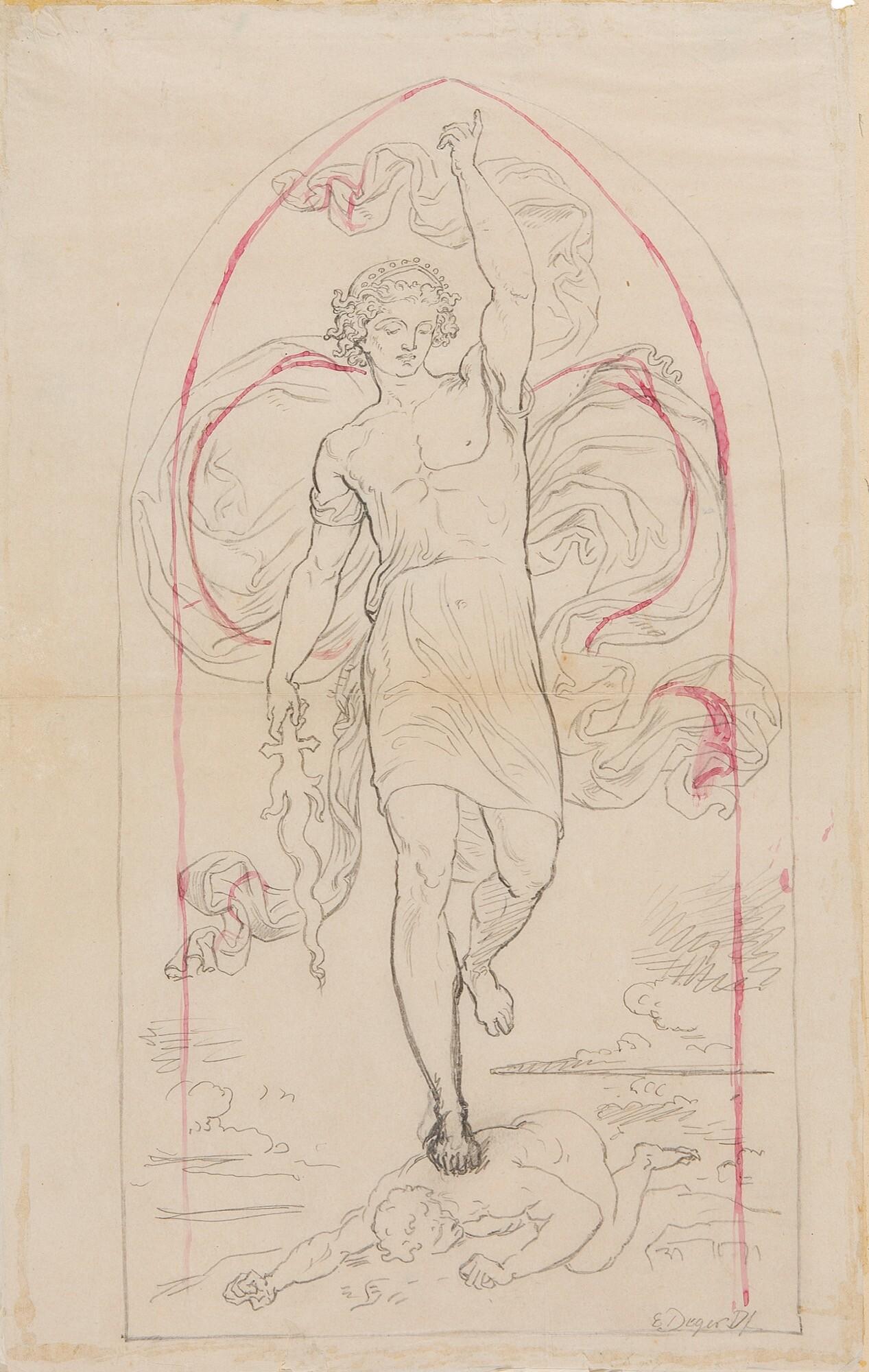 Ernst Deger - Sankt Michael mit dem Flammenschwert triumphiert über die