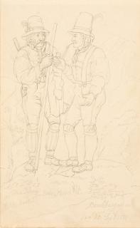 Ernst Ferdinand Oehme - Zwei Bauern in Berchtesgadener Tracht.