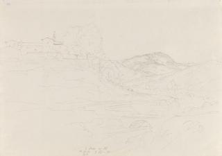 Ernst Fries - Das Aniotal bei Subiaco. Verso: Entgegengesetzte Richtung.