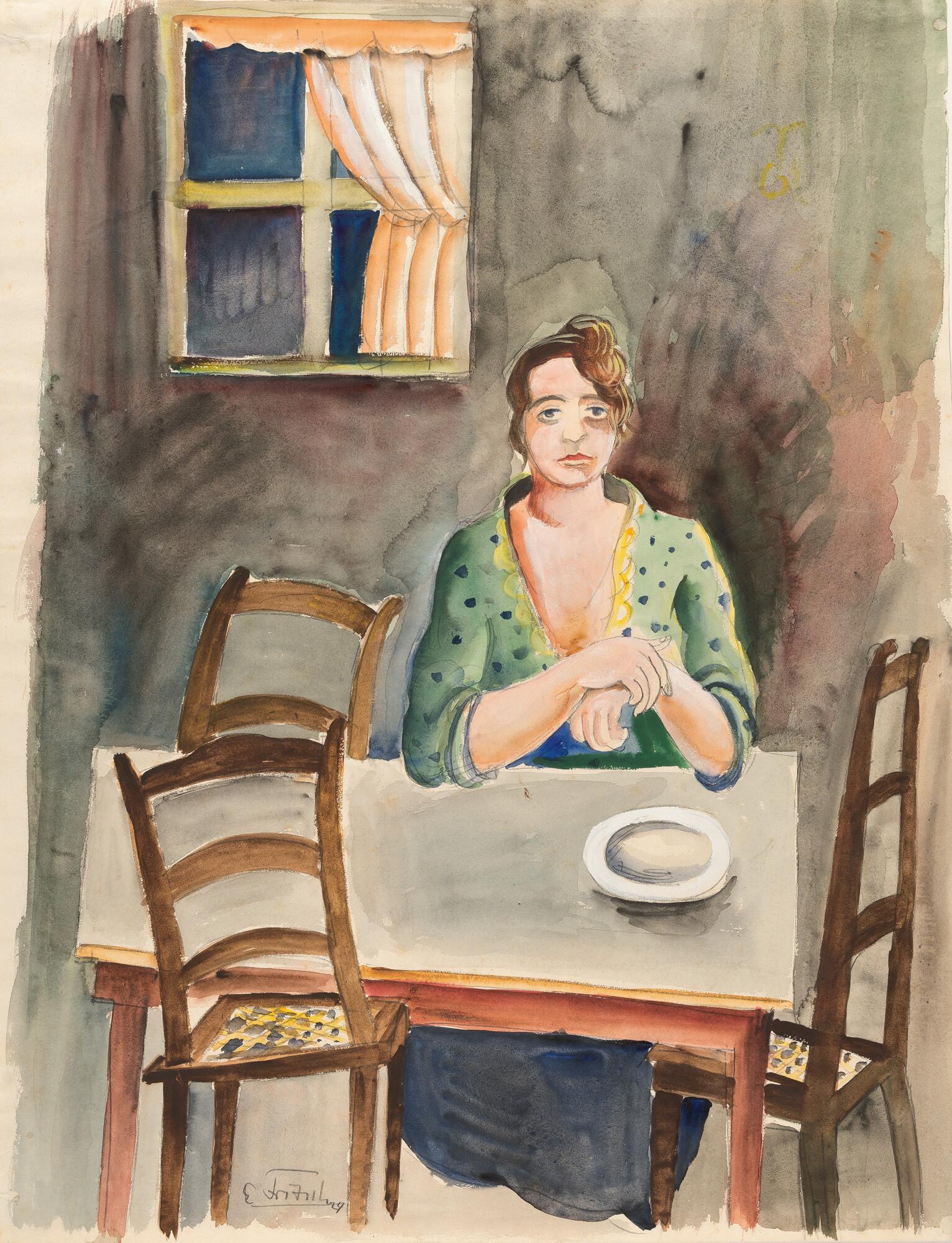 Ernst Fritsch - „Frau am Tisch“