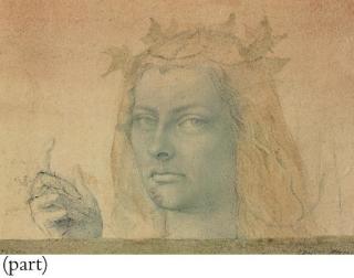 Ernst Fuchs - A Head Study Of A Girl Wearing An Ivy Crown