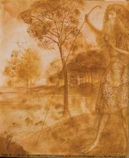 Ernst Fuchs - Der Heilige Johannes, der Taufer in der Wildnis