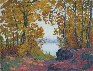 Ernst Geiger - Blick aus dem Herbstwald, 1916