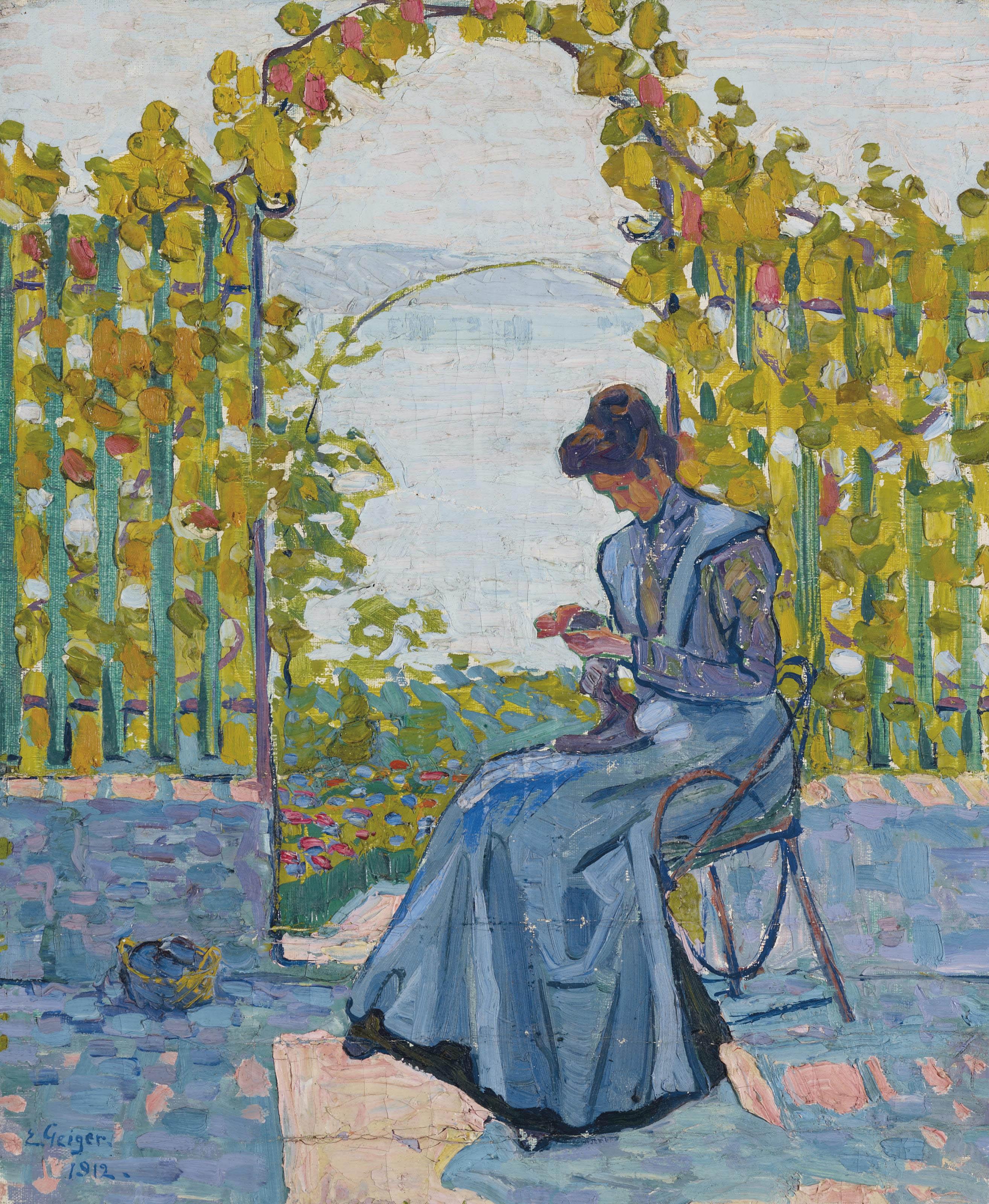 Ernst Geiger - Strickende Frau (Anna Gerster-Louis), 1912
