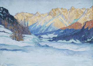 Ernst Geiger - Winterlandschaft in Tarasp, 1914