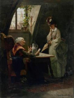 Ernst Hanfstaengl - Bei der Kartenlegerin.