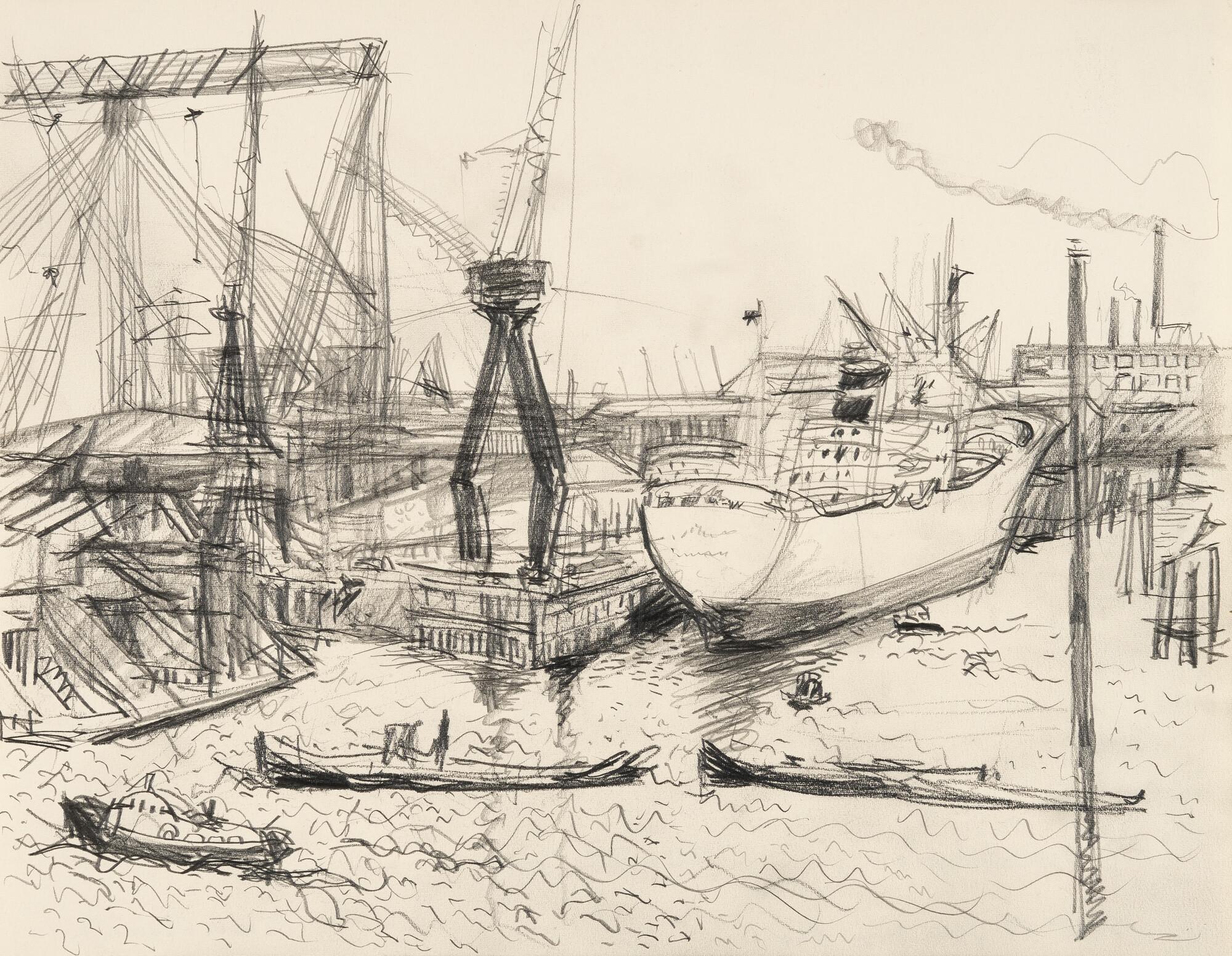 Ernst Hassebrauk - 2 Bll.: „Hamburger Hafen“. „Tegernsee“ mit dem Wallberg