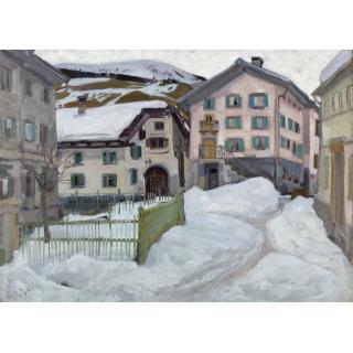 Ernst Hodel - Engadiner Dorf Village In The Engadin