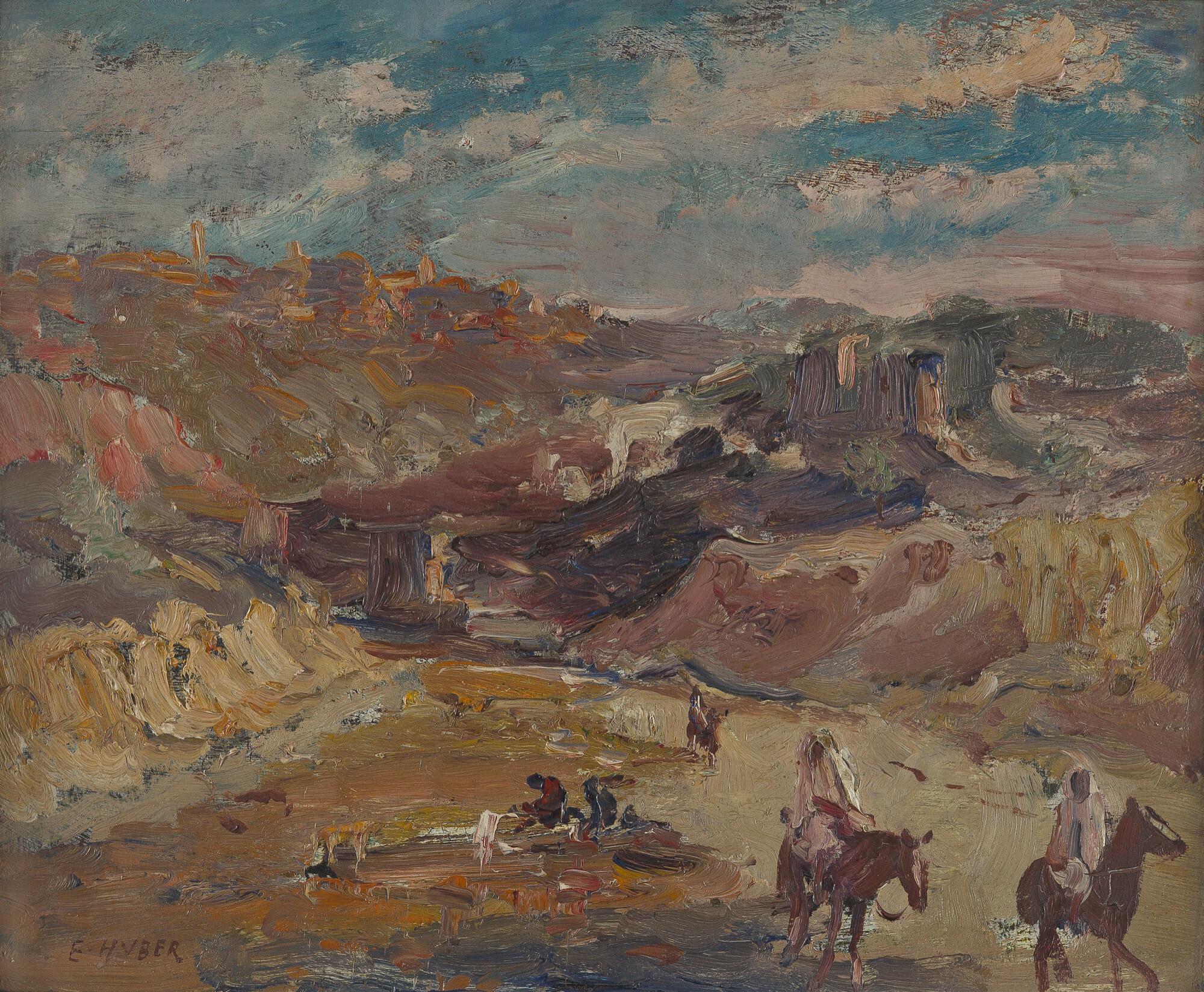 Ernst Huber - Orientalische Reiterszene.