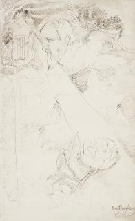 Ernst Josephson - Allegorical scene with man, rose and lyre