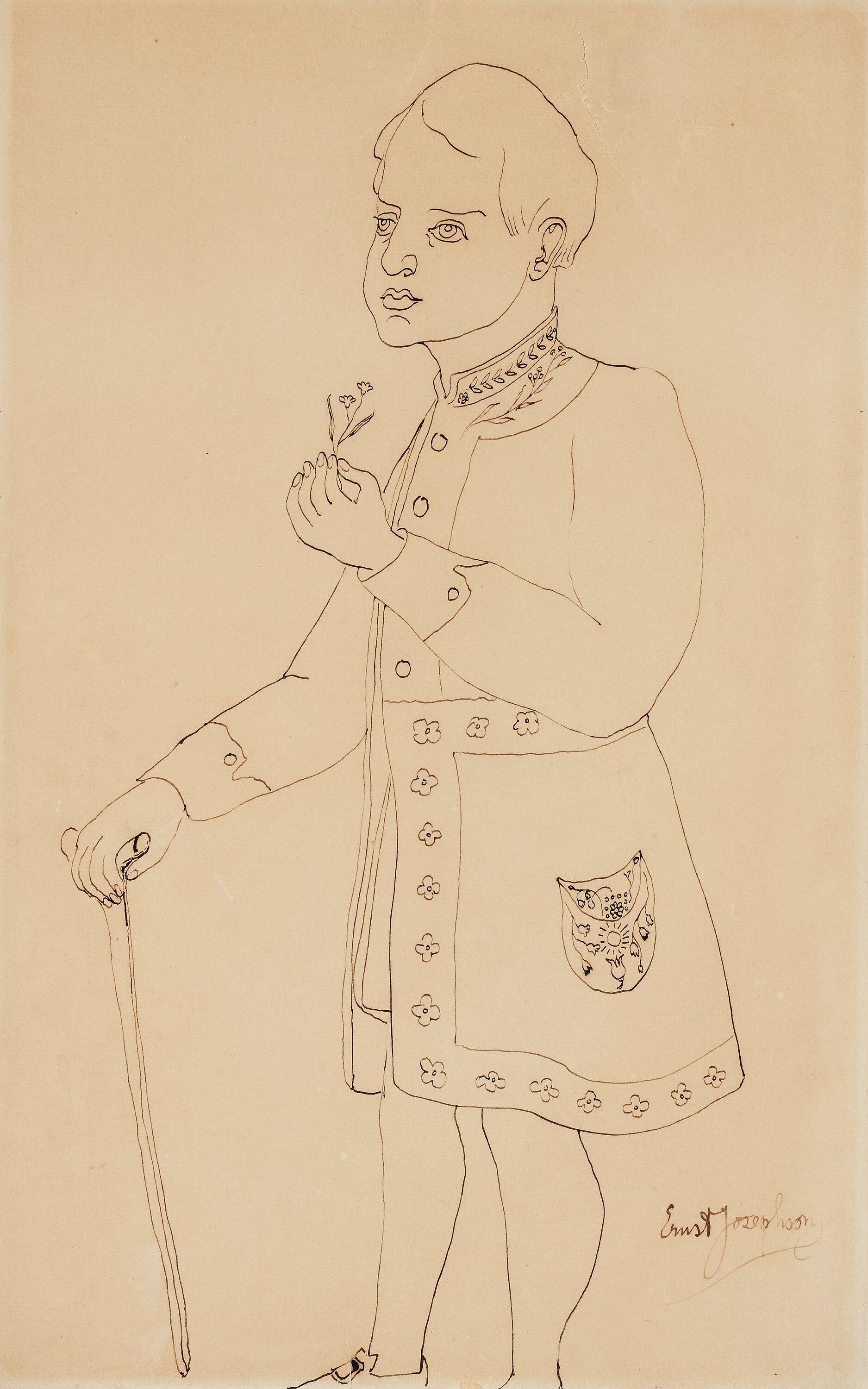 Ernst Josephson - Elegant gentleman in long waistcoat