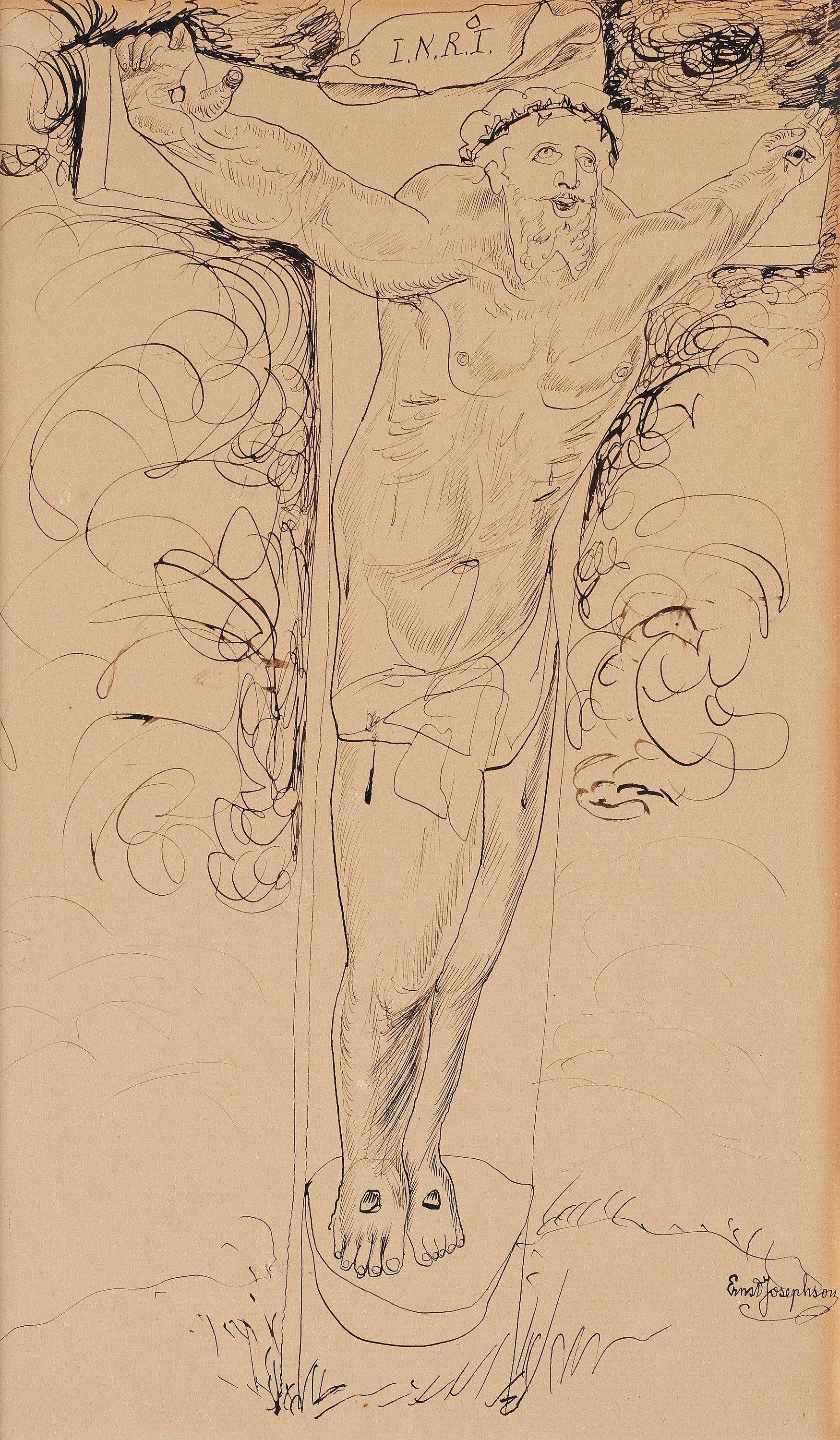 Ernst Josephson - \'Kristus på korset\' (Christ on the cross - selfportrait)