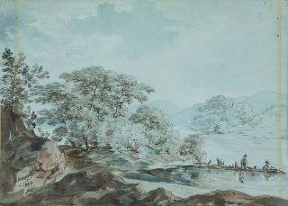 Ernst Kaiser - Angler in oberbayerischer Landschaft.