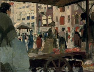 Ernst Leyden - A busy market day