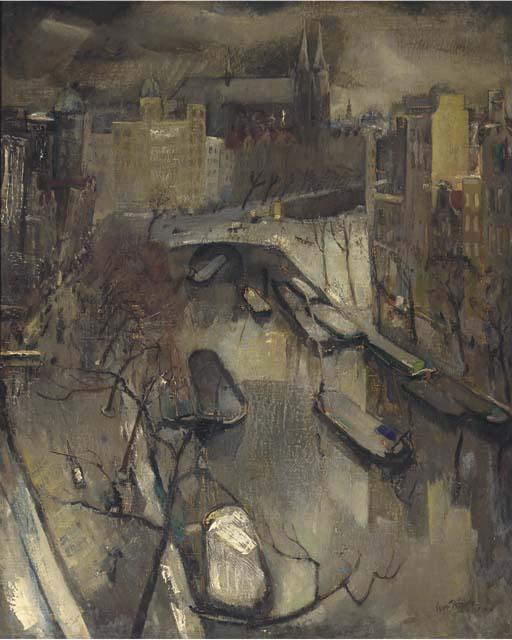 Ernst Leyden - A view of the Singel, Amsterdam