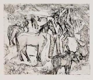 Ernst Ludwig Kirchner - Alpszene mit Pferd