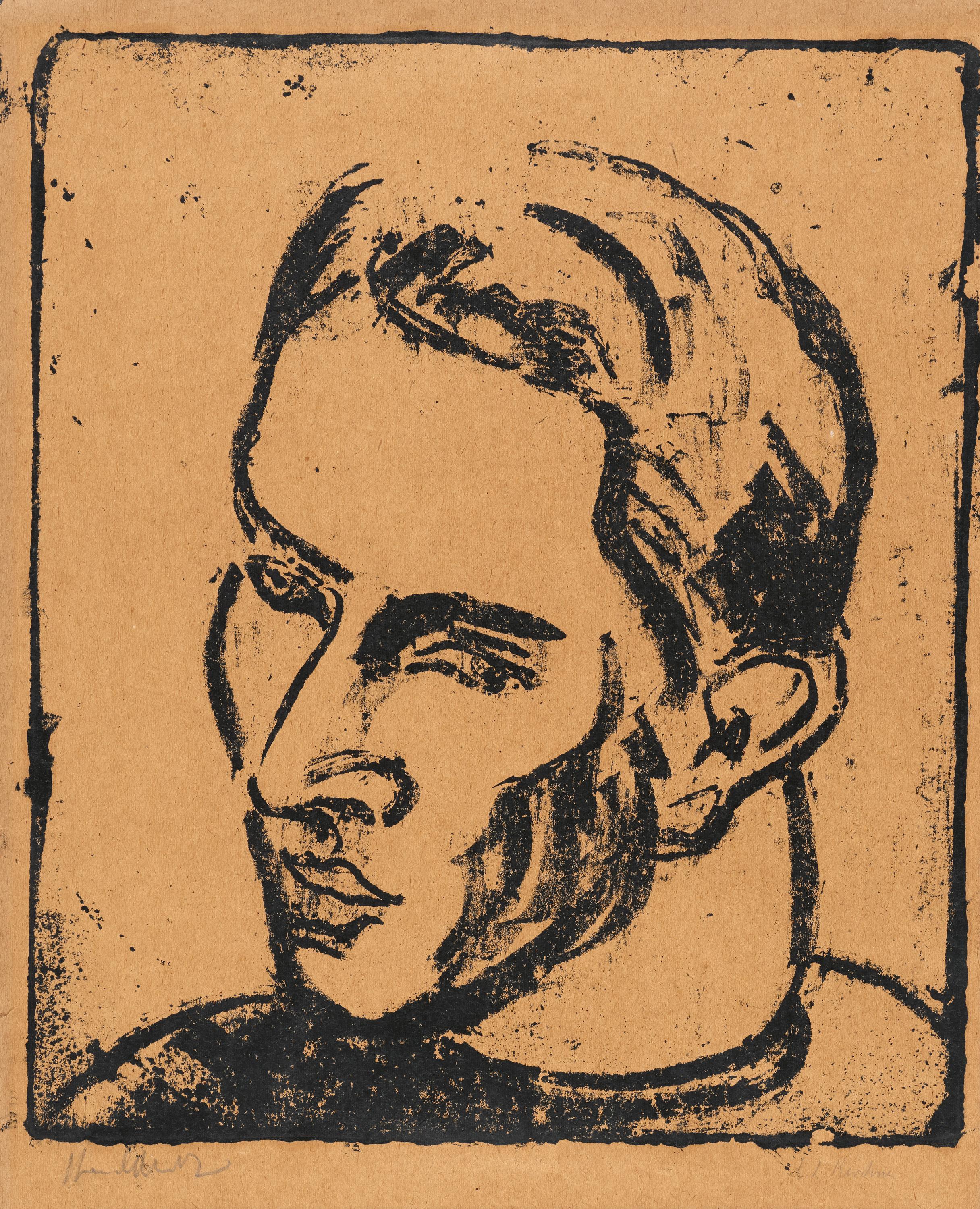 Ernst Ludwig Kirchner - Athletenkopf.