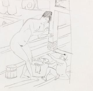 Ernst Ludwig Kirchner - Badende Mutter und Kind (japanisch)