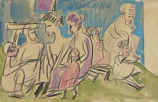 Ernst Ludwig Kirchner - Bauerngruppe Im Gespräch (Farmers In Conversation)