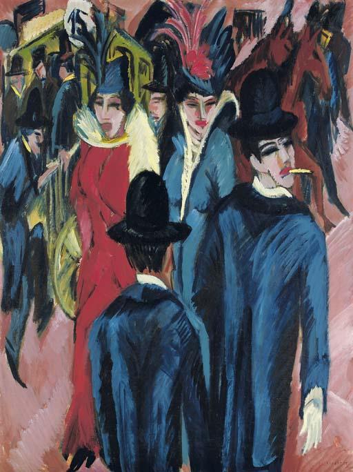 Ernst Ludwig Kirchner - Berliner Strassenszene (Recto); Bäume (Verso)