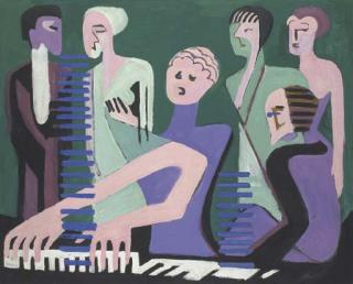 Ernst Ludwig Kirchner - Cantatrice au piano or Pianistin