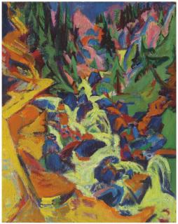 Ernst Ludwig Kirchner - Der Wasserfall (recto); Mondaufgang auf Fehmarn (verso)