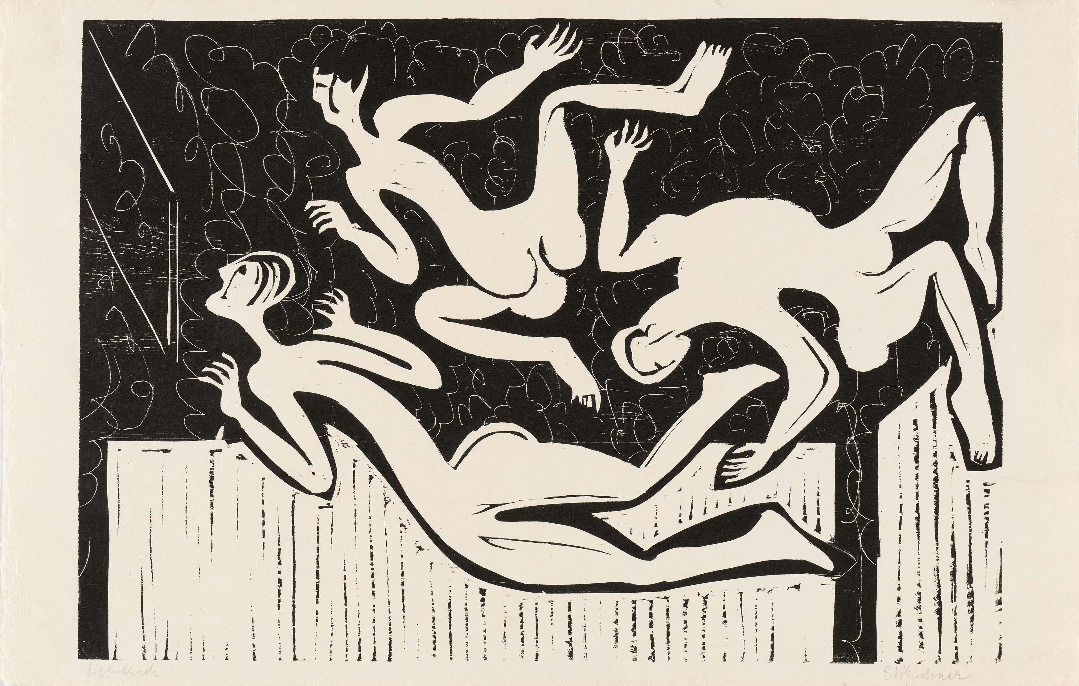 Ernst Ludwig Kirchner - Fliegende Menschen im Zirkus.