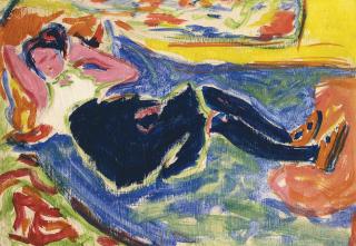 Ernst Ludwig Kirchner - Frau Mit Schwarzen Strümpfen (Die Schwarze Grete) (Woman With Black Stockings - The Black Grete)
