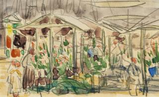 Ernst Ludwig Kirchner - Gewächshäuser In Königstein (Blumenmarkt) (Greenhouses In Königstein (Flower Market))