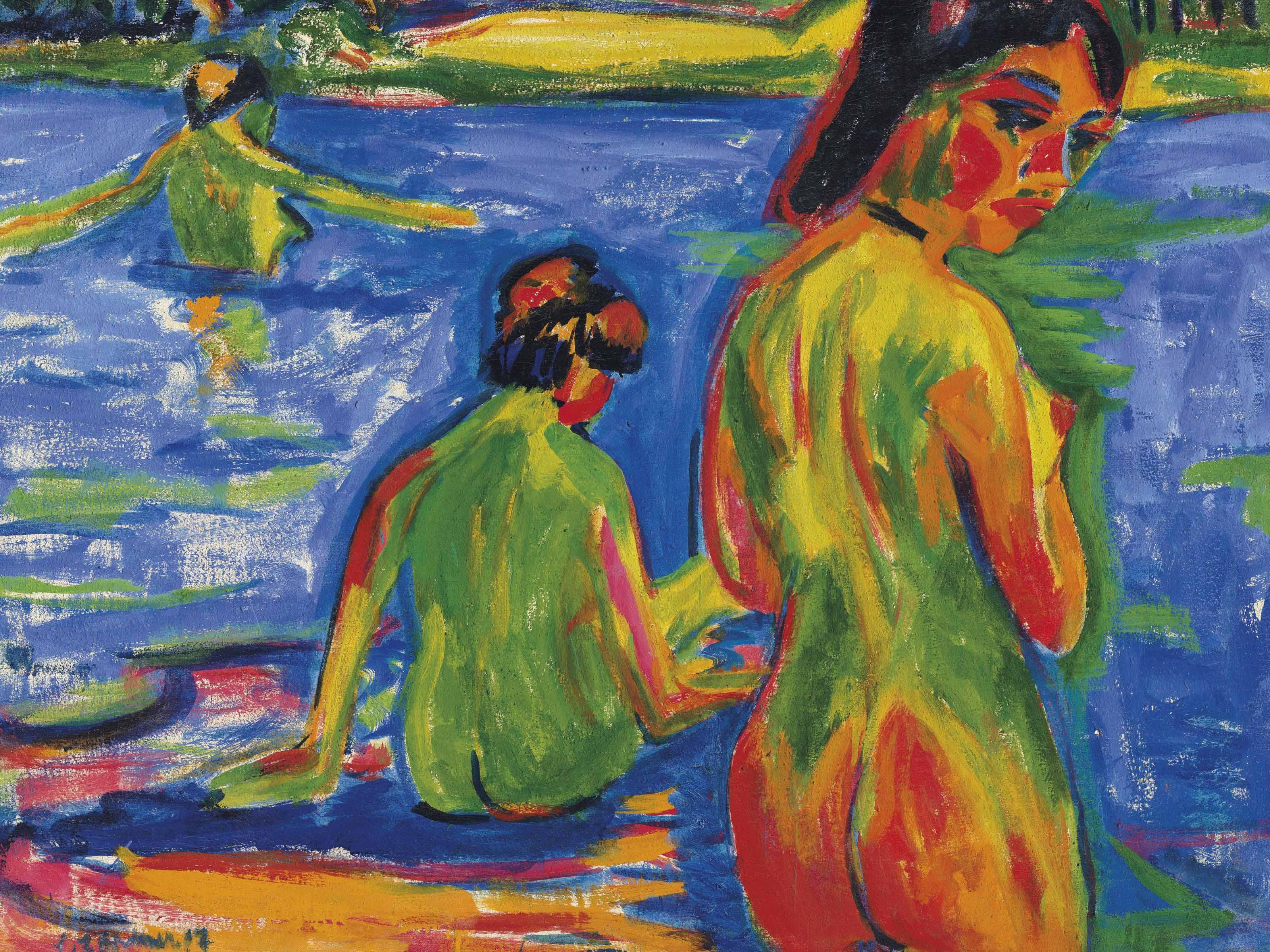 Ernst Ludwig Kirchner - Im See Badende Mädchen, Moritzburg