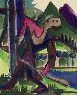 Ernst Ludwig Kirchner - Knabe mit Schleuderpfeil (Jäger im Wald)