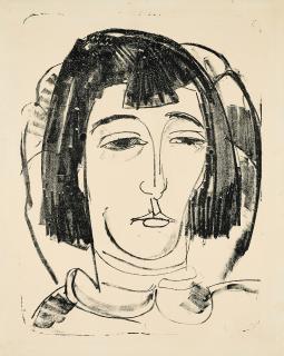 Ernst Ludwig Kirchner - Kopf Erna mit kurzem Haar.