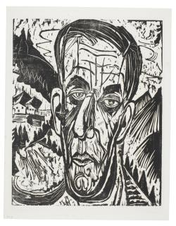 Ernst Ludwig Kirchner - Kopf Henry Van De Velde, Hell. - Van De Velde Zwischen Bergen (Dube H311; Schiefler H286; Gercken 861/Ii)