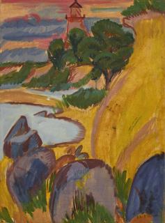Ernst Ludwig Kirchner - Leuchtturm hinter Bucht
