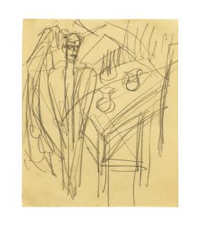 Ernst Ludwig Kirchner - Mann am Tisch, circa 1915