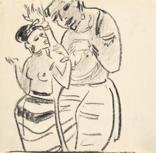 Ernst Ludwig Kirchner - Mann und Frau (wohl nach Ajanta)