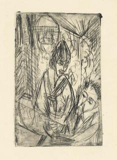 Ernst Ludwig Kirchner - Mann Und Mädchen Am Tisch (Sch. 559; D. 175)