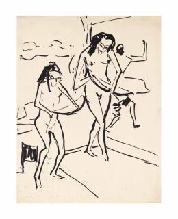 Ernst Ludwig Kirchner - Marcella und Senta mit Bogen (Fränzi und Marzella mit Bogen)