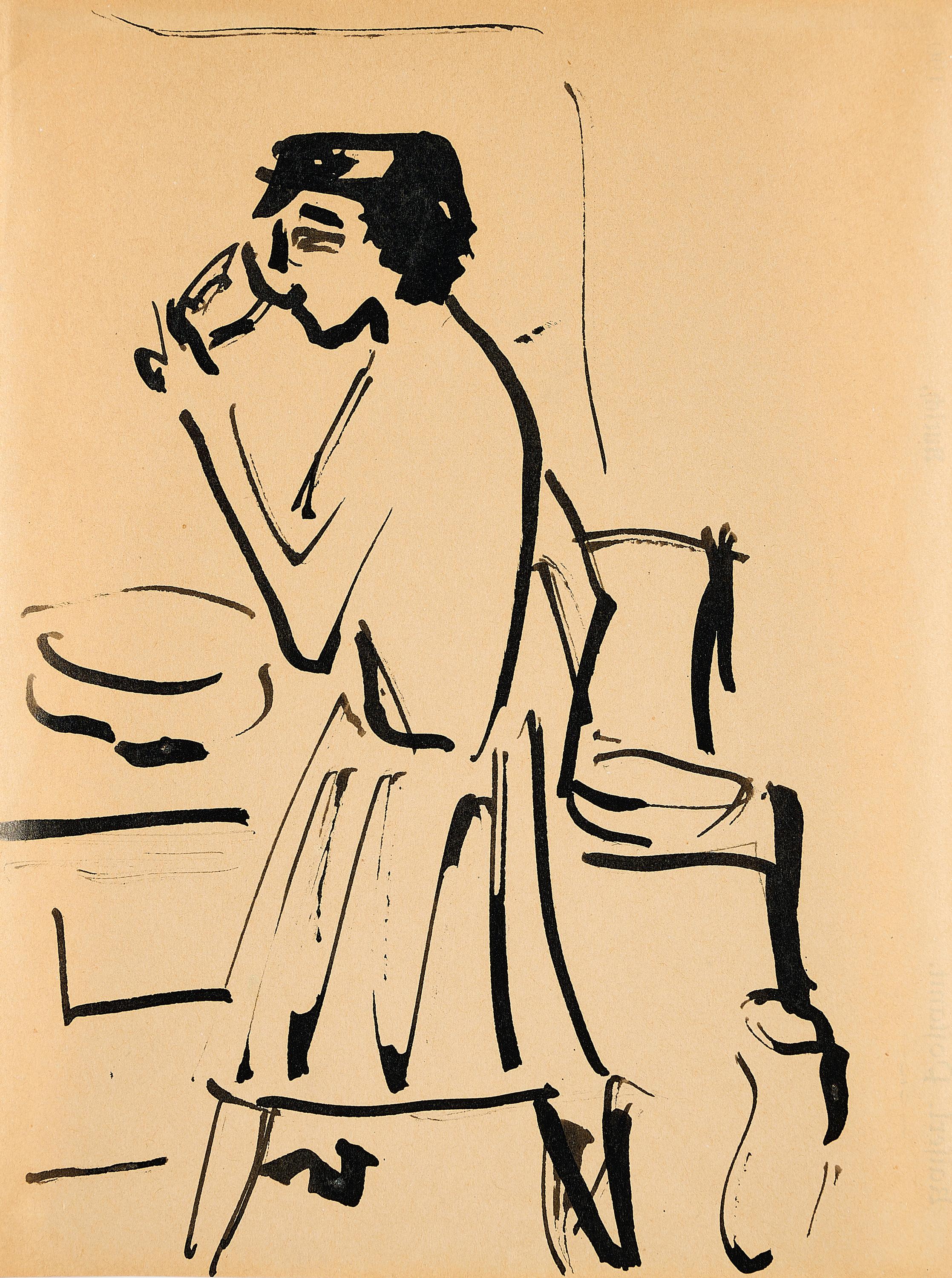 Ernst Ludwig Kirchner - Morgentoilette (Trinkende).