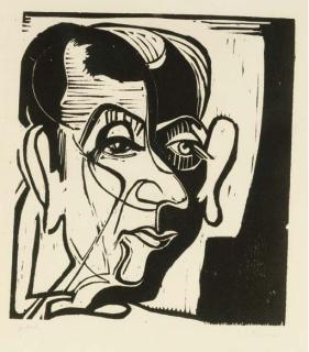 Ernst Ludwig Kirchner - Portrait of Hans Arp (D. W618)
