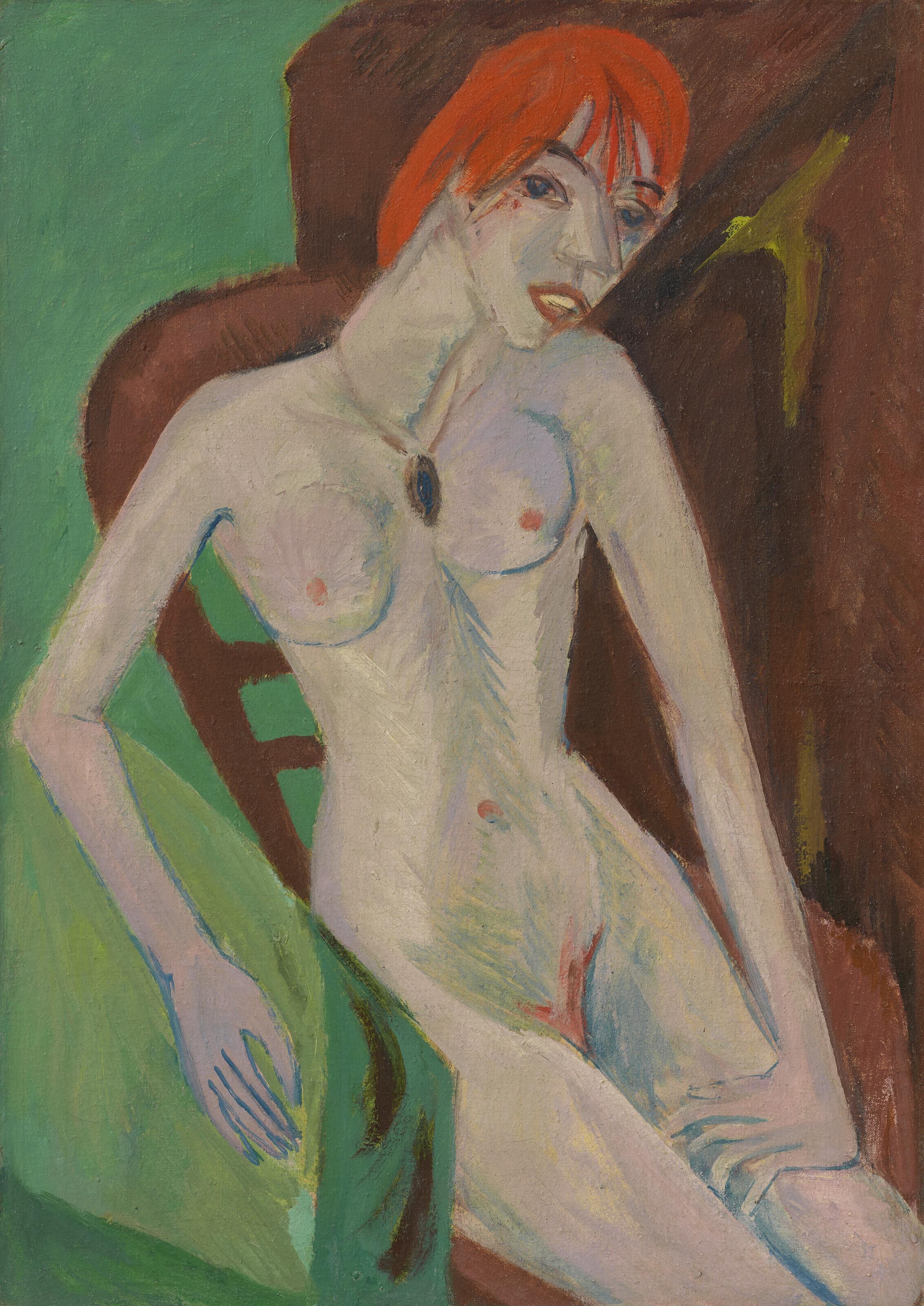 Ernst Ludwig Kirchner - Rothaarige (recto); Rosa Stilleben (verso)
