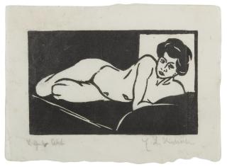 Ernst Ludwig Kirchner - Ruhender Mädchenakt (Schiefler H. 11; Dube H. 59 Ii; Gercken 33 Ii)