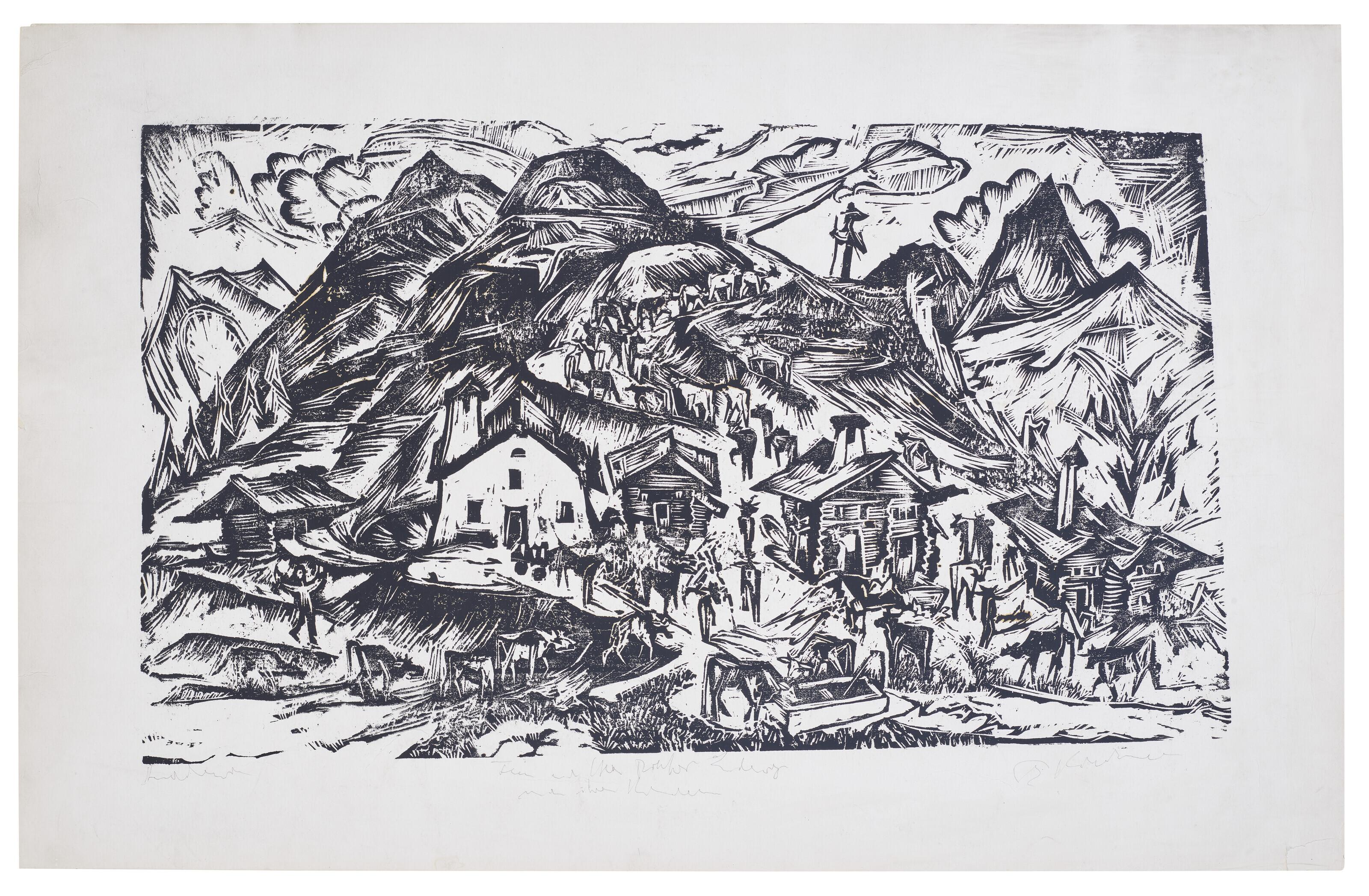Ernst Ludwig Kirchner - Stafelalp, Gesamtansicht (Alpaufzug)
