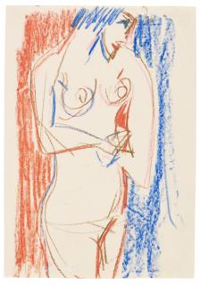 Ernst Ludwig Kirchner - Stehender Weiblicher Akt Mit Seitlichem-Rechts-Profil (Female Nude Standing And Turned To The Left)