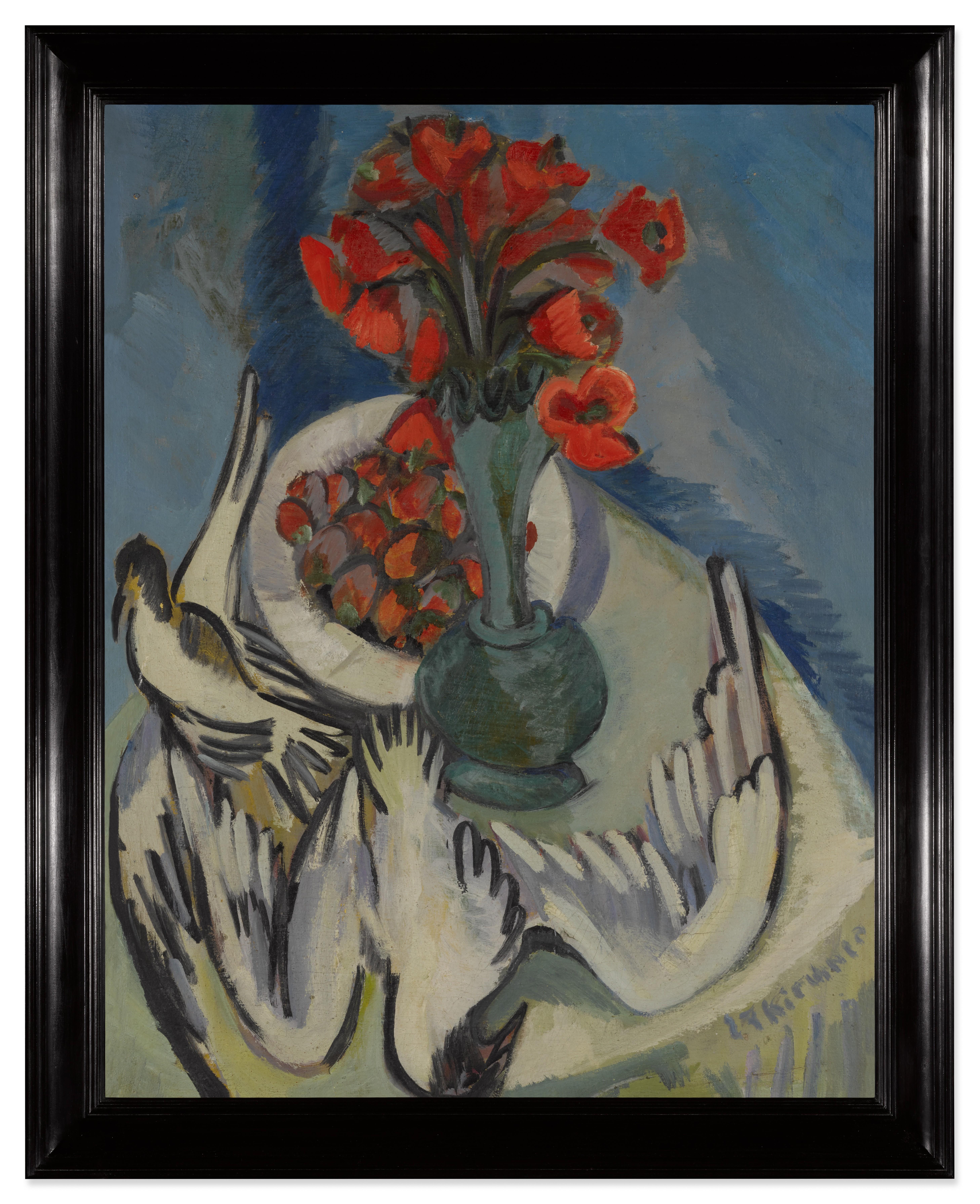 Ernst Ludwig Kirchner - Stilleben mit Möven, Mohn und Erdbeeren