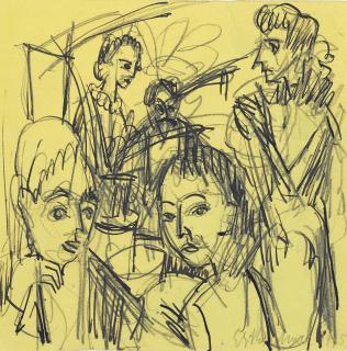 Ernst Ludwig Kirchner - Tischgesellschaft (Personengruppe)